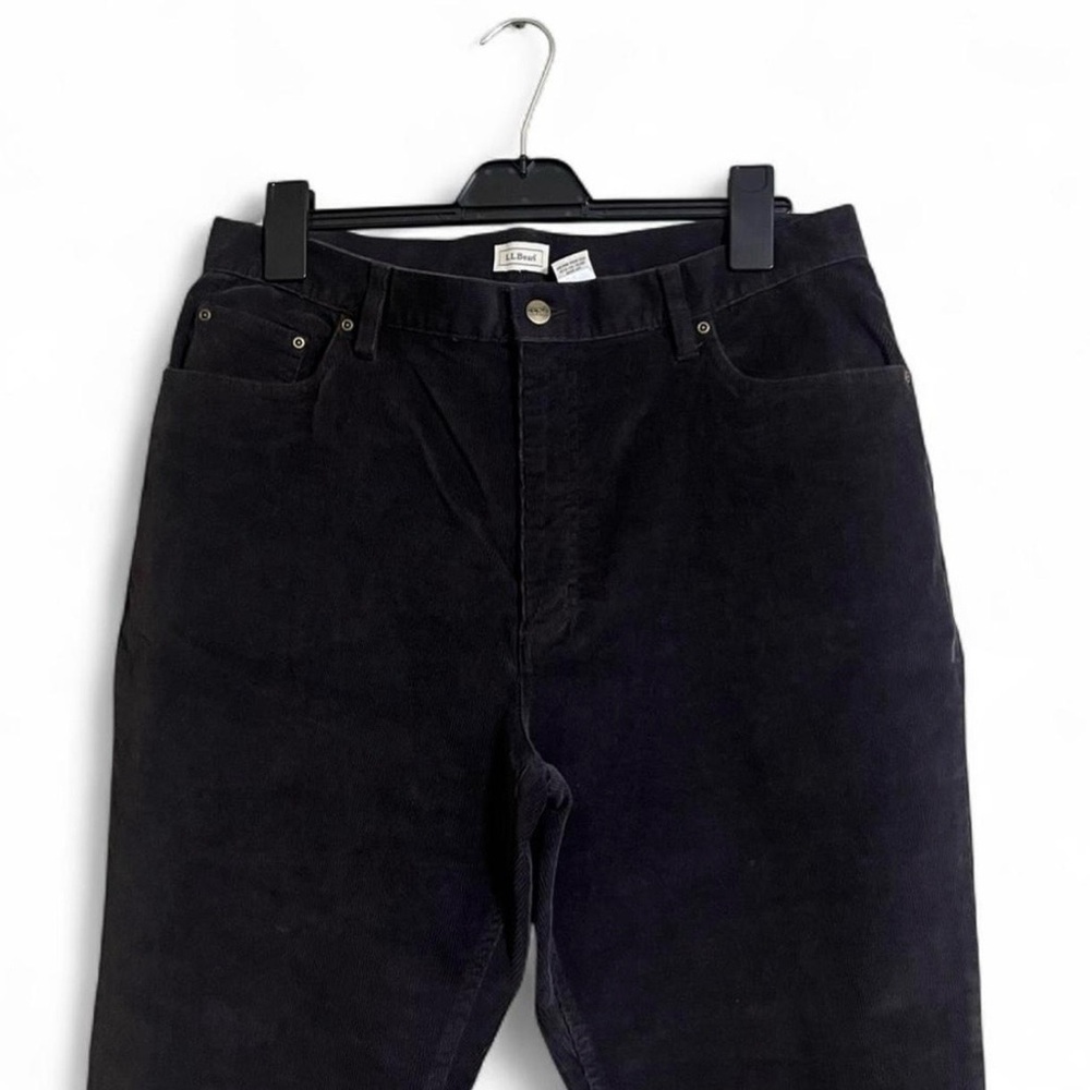 LL Bean Corduroy Bookcut Pants Sz 18 High Rise Pockets Lycra Blend Closet Staple - Picture 3 of 8